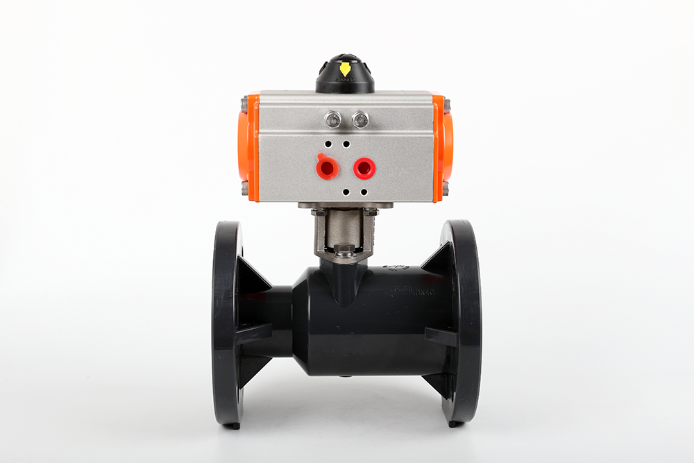 阳原气动法兰一体球阀